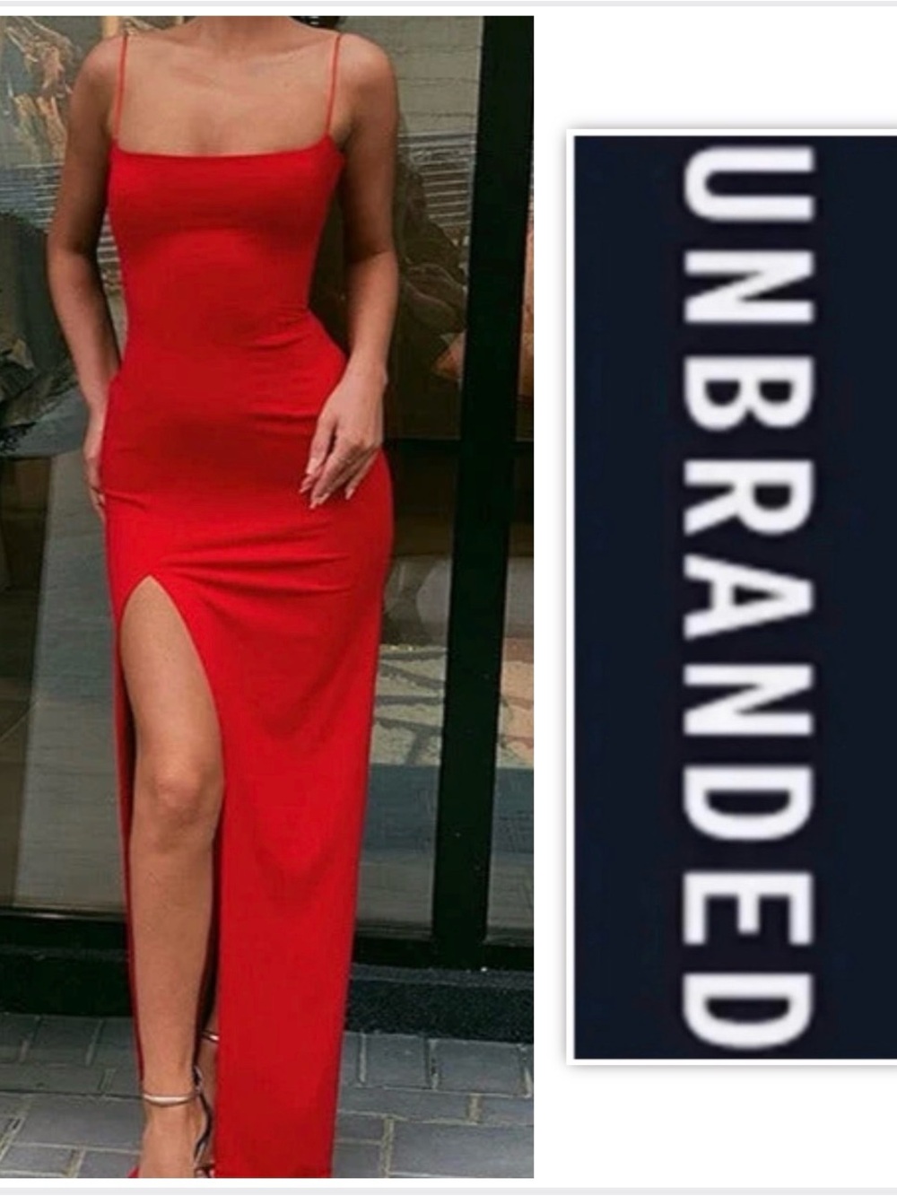UNBRANDED Red Bodycon Maxi Dress